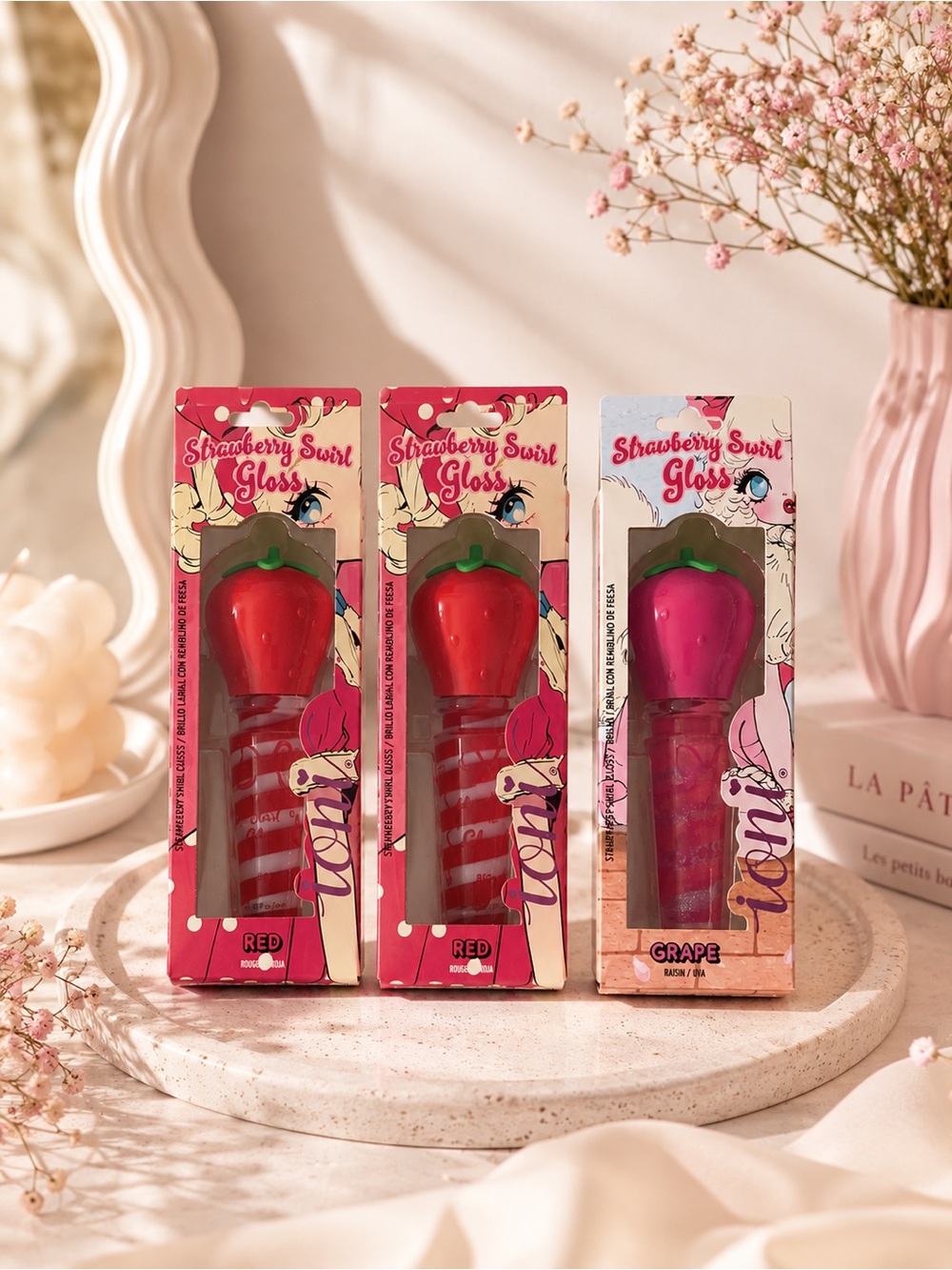 Ioni Strawberry Swirl Gloss - Red & Grape